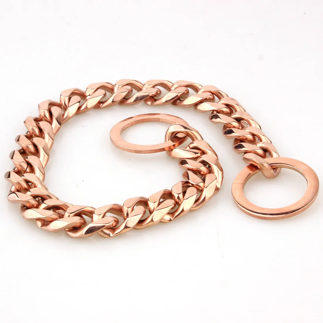 

12mm Width Rose Gold Dog Pet Collar Necklaces Six Sides Stainless Steel Luxury Pet Dog Cat Collar Neck Rope Apparels 20E