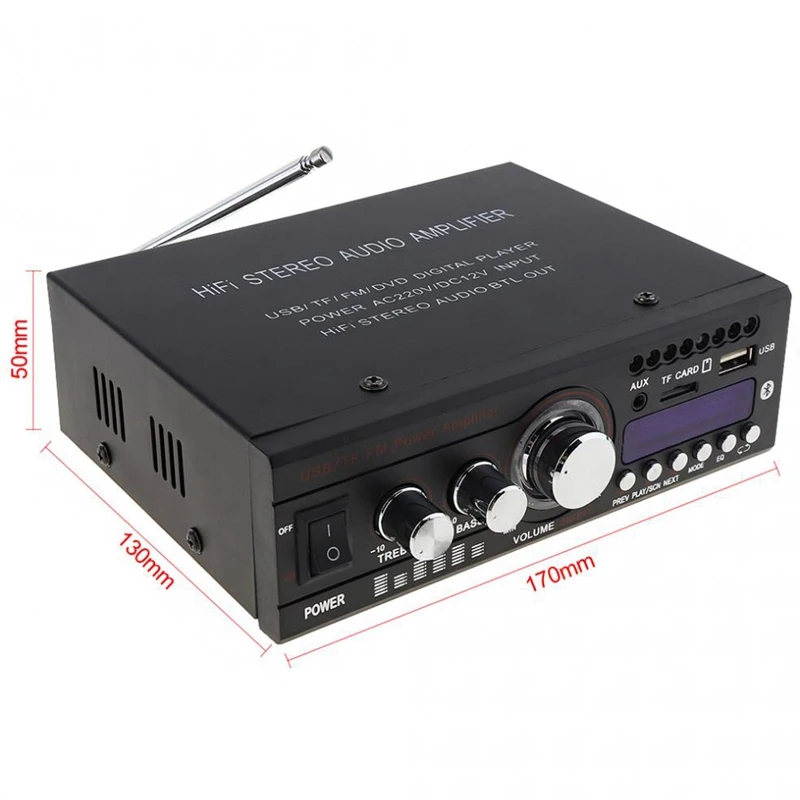 Kentiger DC12V Bluetooth 2CH Hi Fi стерео аудио усилитель мощности цифровой плеер Поддержка