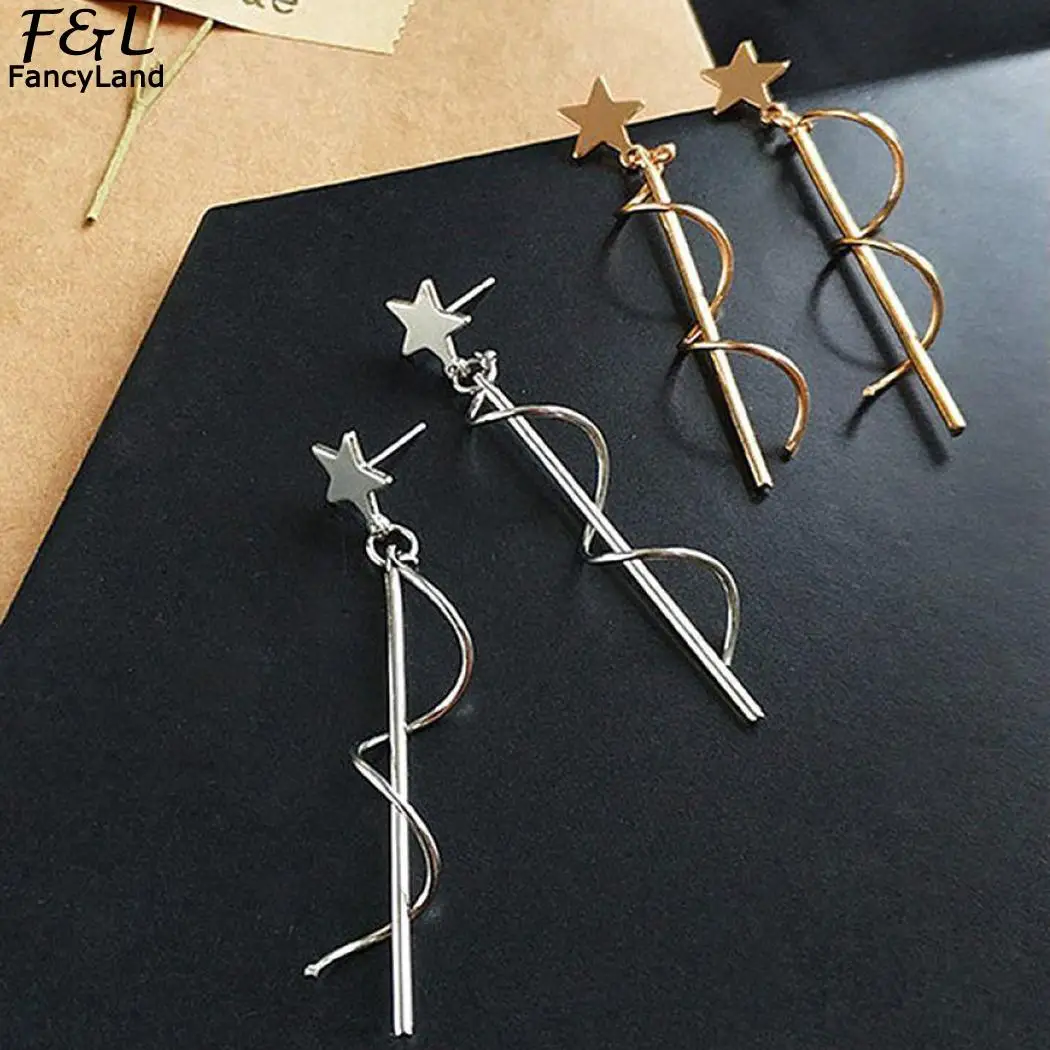 Shape Pair Spiral Tassel Charm Jewelry Earrings Gift New Wedding Trendy of Dating Casual Party Fashion Women | Украшения и