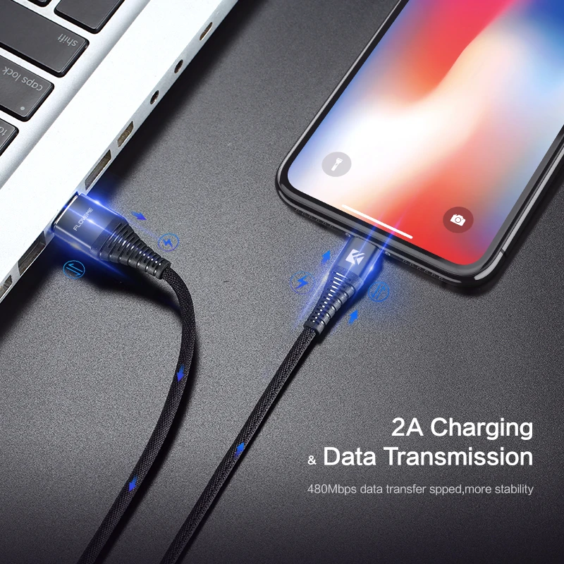 FLOVEME USB СВЕТОДИОДНЫЙ светильник кабель для быстрой зарядки 2A Micro передачи данных samsung S7 Xiaomi Note 4X usb провод