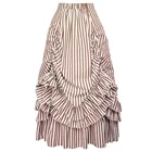 Женская длинная юбка в готическом стиле, черно-белая юбка с оборками, в стиле стимпанк