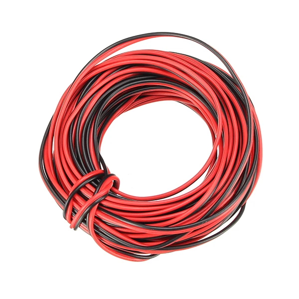 LUSTREON 10 м Луженая Медь 22AWG 2 Pin Красный Черный DIY ПВХ Электрический кабель провод для