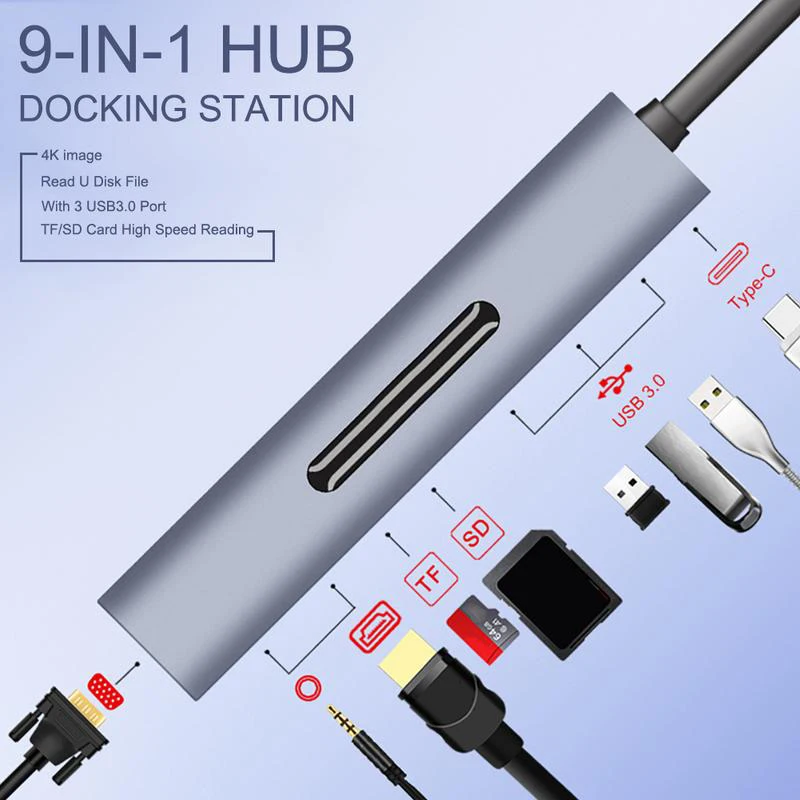AABB-3 Usb C 3 0 на Pd концентратор Алюминиевый многопортовый адаптер с 4K Hdmi Sd Tf