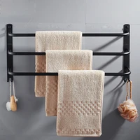 creative black paint towel rack toilet silver mirror three layer towel bar 405060cm towel rack bathroom hardware kit