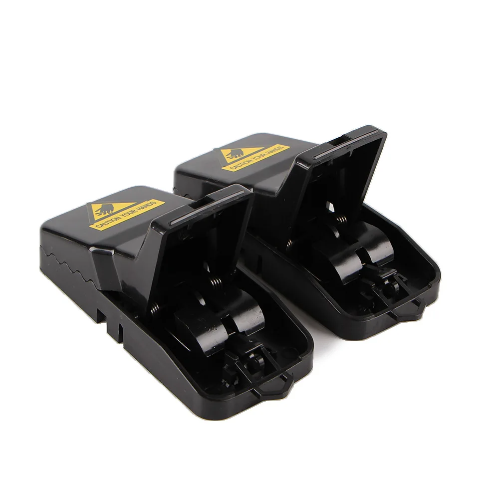 Многоразовая практичная черная пластиковая ловушка для мышей 2 шт. креативная