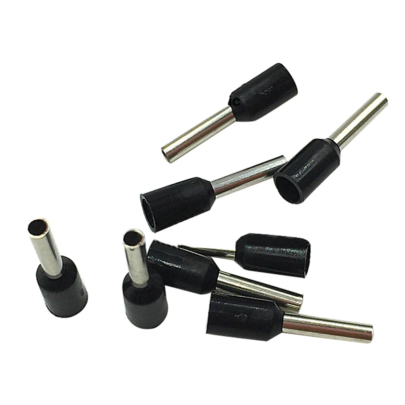 100 x Cable Terminal Crimp Insulated Bootlace Black E7508 20AWG-Rotating Ferrule | Обустройство дома