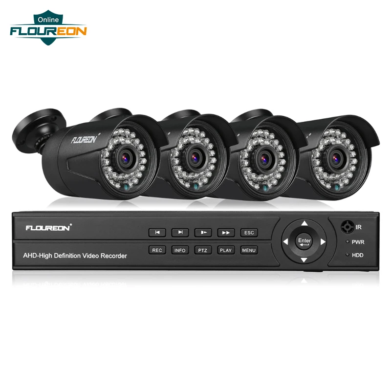 FLOUREON 8CH 1080P DVR CCTV система 4 шт 2.0MP камеры видеонаблюдения комплект обнаружения