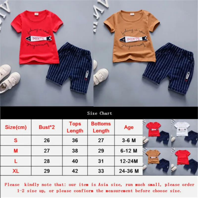 2019 New Baby Kids Clothes Set 2pc/Set Short Sleeves Tshirt White Yellow Red T-Shirt Tops Blue Pants Born Clothing |