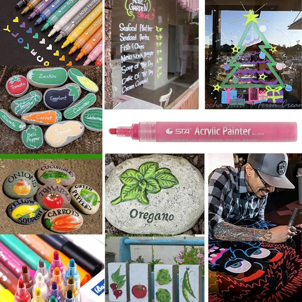 Propylene Marker Pen Non-Toxic Odorless Waterproof Paint Drawing Color can easily identify 22g Random | Канцтовары для офиса и