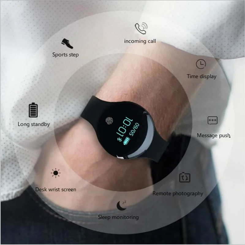 Сенсорный экран Smartwatch обнаружения движения смарт часы Спорт Фитнес для мужчин