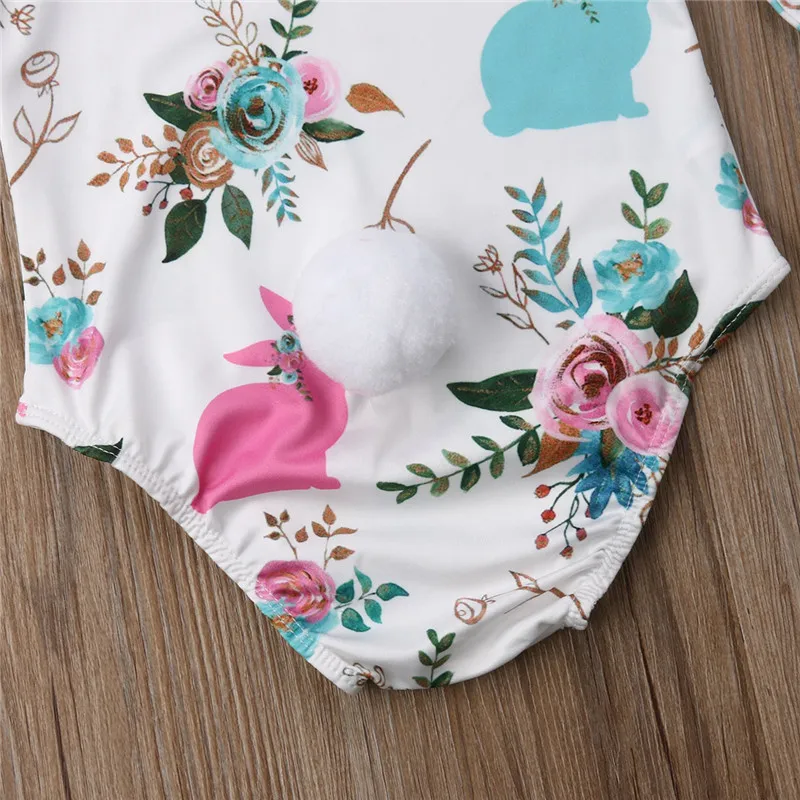 

Cute Infant Baby Girls Hairball Tail Romper Outfit Floral Long Sleeve Playsuit Jumpsuit Clothes Summer