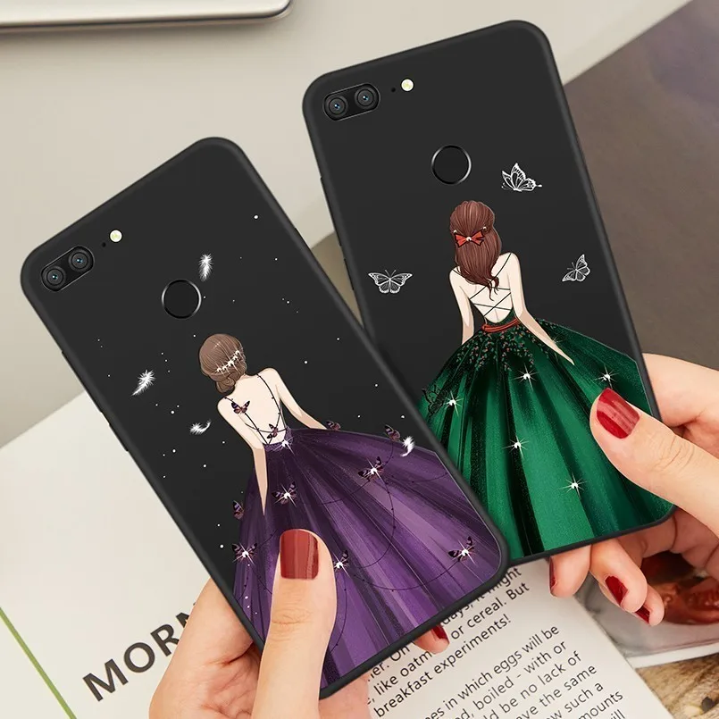 Роскошный чехол для huawei P20 Мягкий силиконовый телефона с платье девочек бампер P