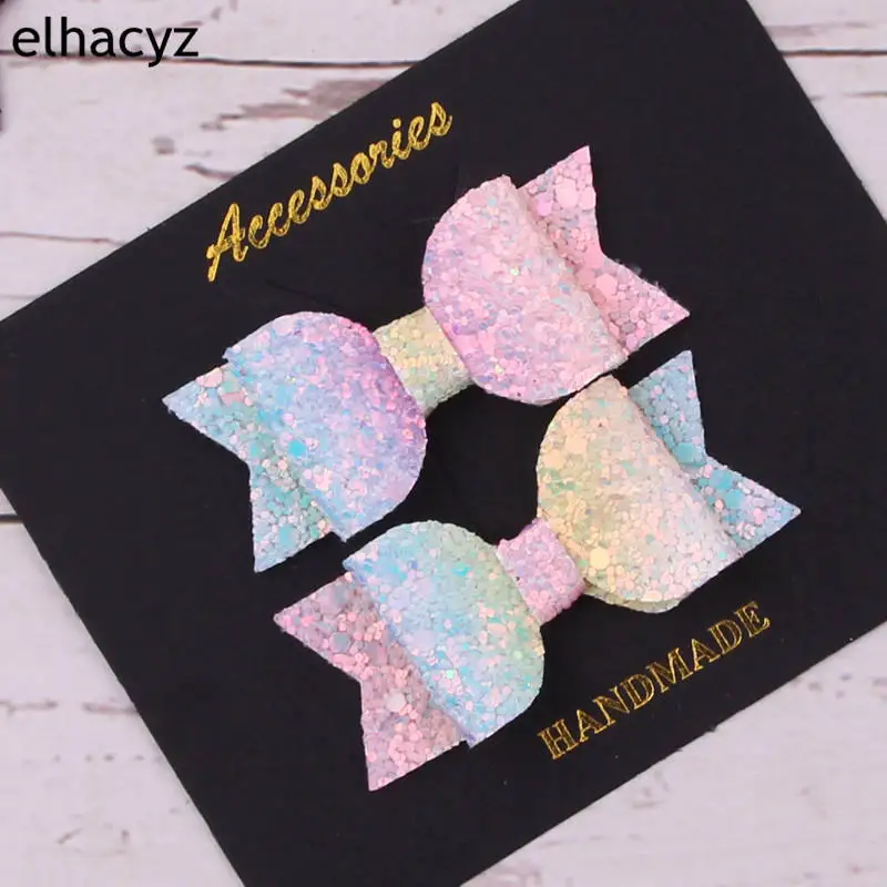 Милые цветные блестящие заколки для волос с блестками зажимы маленьких девочек