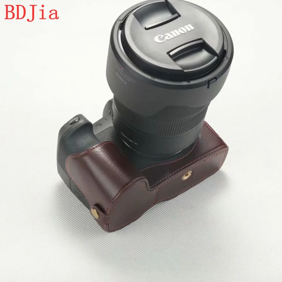 2019 Натуральная Воловья кожа корпуса для половины камеры база Canon EOS R с отверстием