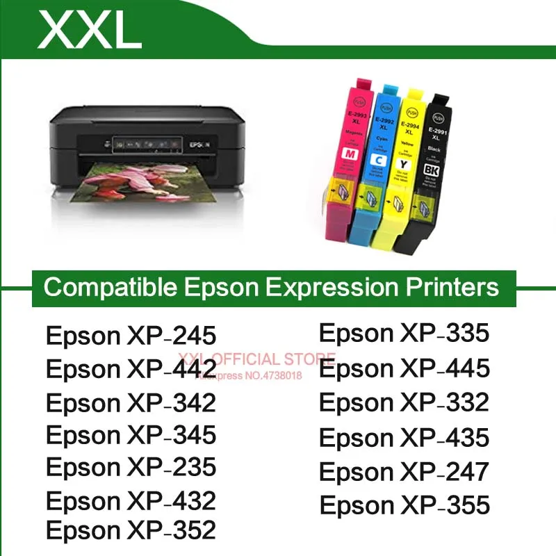 29XL для EPSON Expression XP-235 245 XP-332 XP-432 XP-435 XP-247 XP-442 XP-342 345 XP-445 XP-352 XP-255 картридж с чернилами