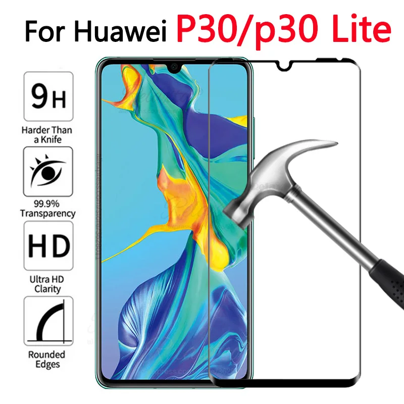 Защитное закаленное стекло 9H Relaxtoo для Huawei P30/P30 Lite с полным покрытием|Защитные