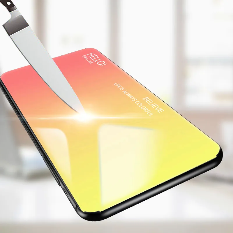 for motorola moto g6 xt1925 case motog6 gradient aurora tempered glass back cover for moto g6 plus g6plus xt1926 phone cases free global shipping