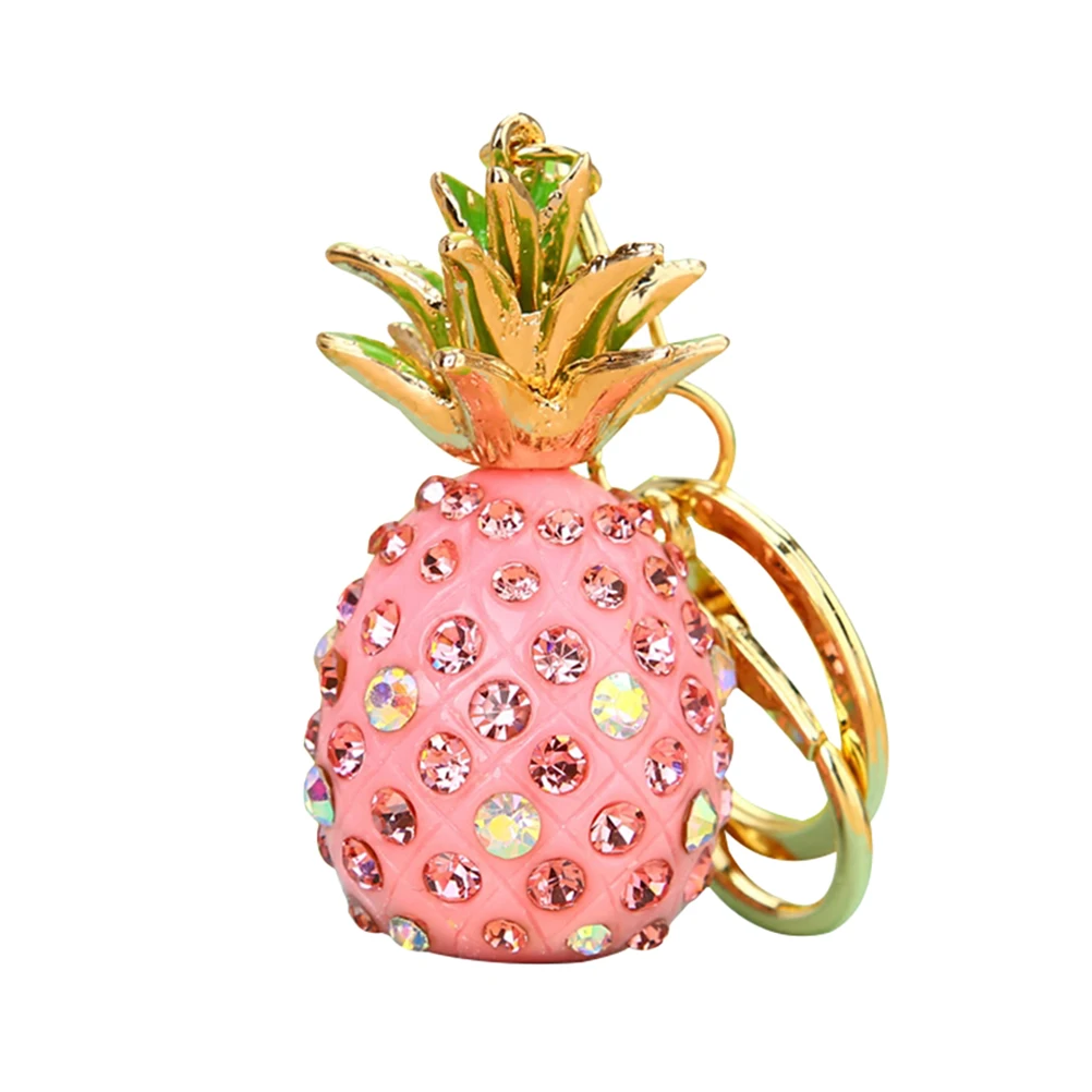 1 шт. металлический брелок Pinapple + Красочные Стразы блестящий в виде фрукта для
