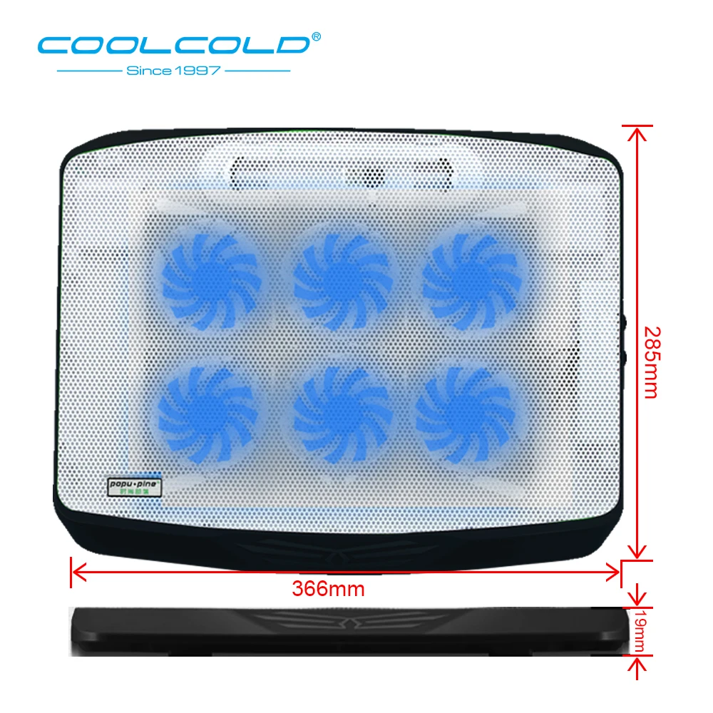 Охлаждающая подставка COOLCOLD с шестью вентиляторами для ноутбука USB-вентилятор