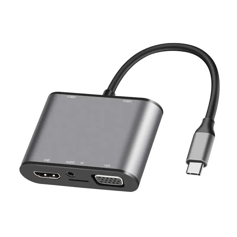 Usb C концентратор к Hdmi Vga адаптер 8 в 1 док станция с 4K 3 0 2 Micro Sd 5 мм аудио