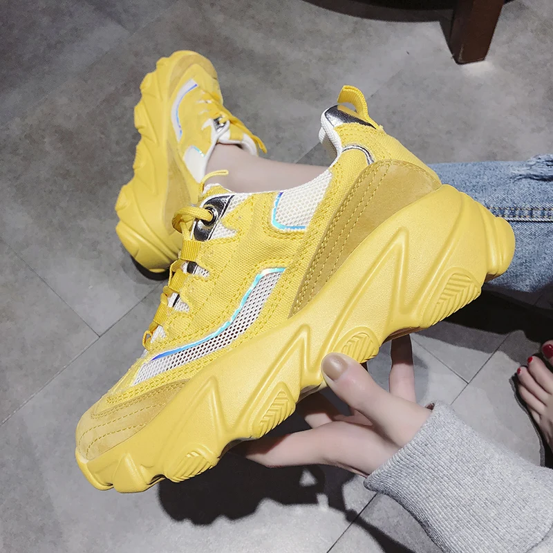 Женские массивные кроссовки коллекция 2019 года модная женская обувь на платформе