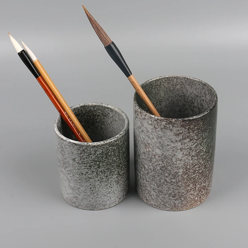 Ceramic  Pen Holder With Stone Color, Pen Container , Desktop Decoration