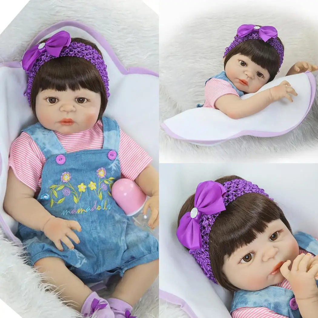 Кукла Reborn 56 см мягкая силиконовая кукла reborn baby милая Реалистичная Bonecas для
