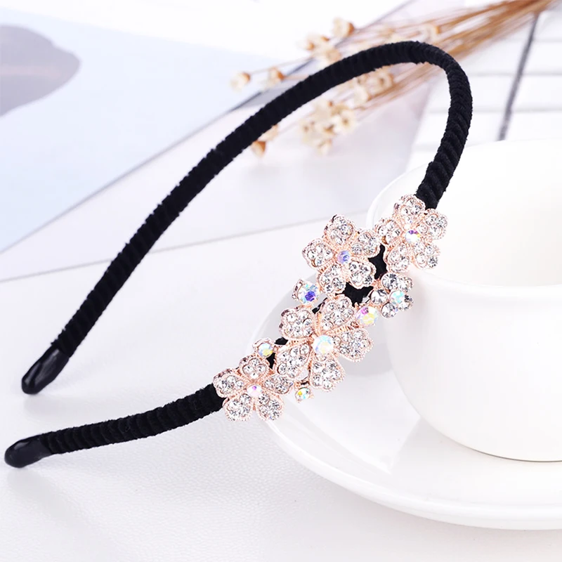 

Sale Crystal Women Girls Headband Headwear Hair Hoop Shiny Flower Leaf Rhinestones Female Hairband