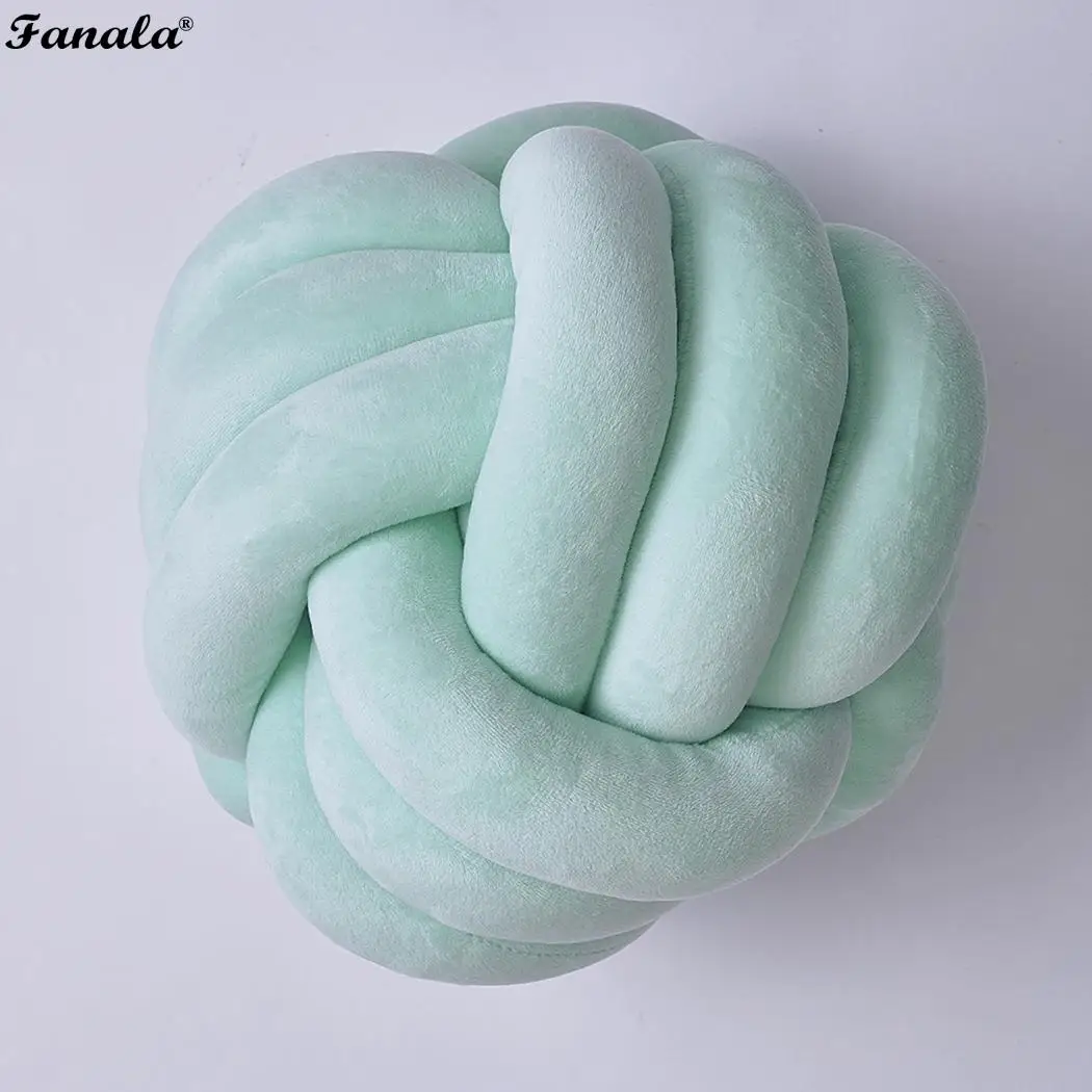 Soft Knot Ball Cushion Kids Bed Stuffed White Pink Grey Green 18cm/7.1inch Pillow Home Dcor | Дом и сад