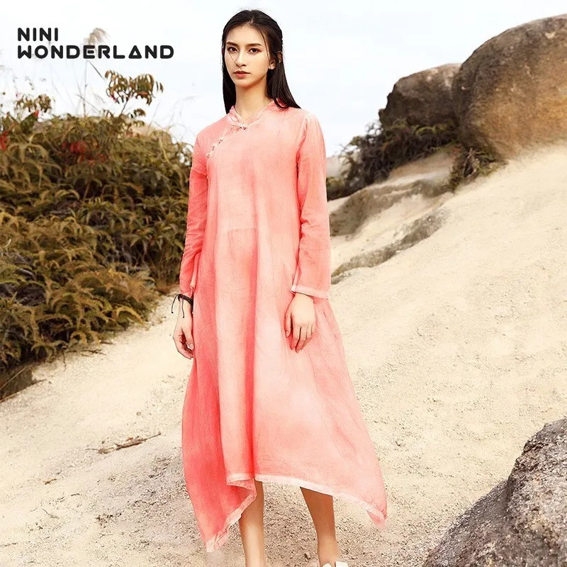 Женское асимметричное платье NINI WONDERLAND длинное винтажное большого размера
