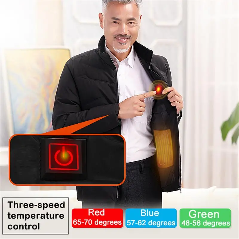 Хлопковое пальто для мужчин папа одежда с электроподогревом USB Smart Heating