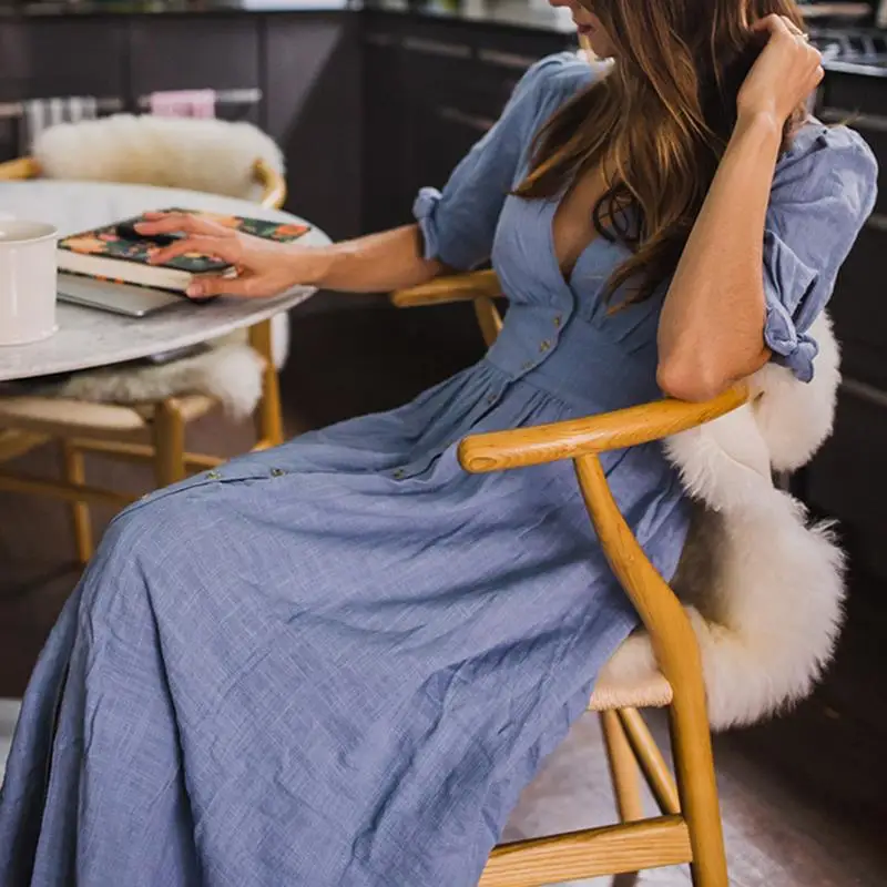 Женское платье рубашка с коротким рукавом однотонное свободное Повседневное