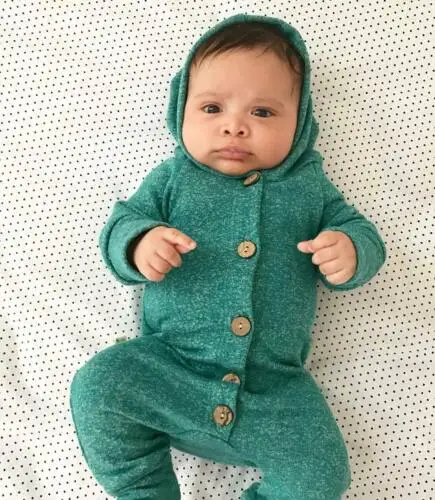 

Newborn Baby Boys Girl Clothing Girls Boys Long Sleeves Hooded Soild Romper Kids Clothing Jumpsuit for newborns clothes