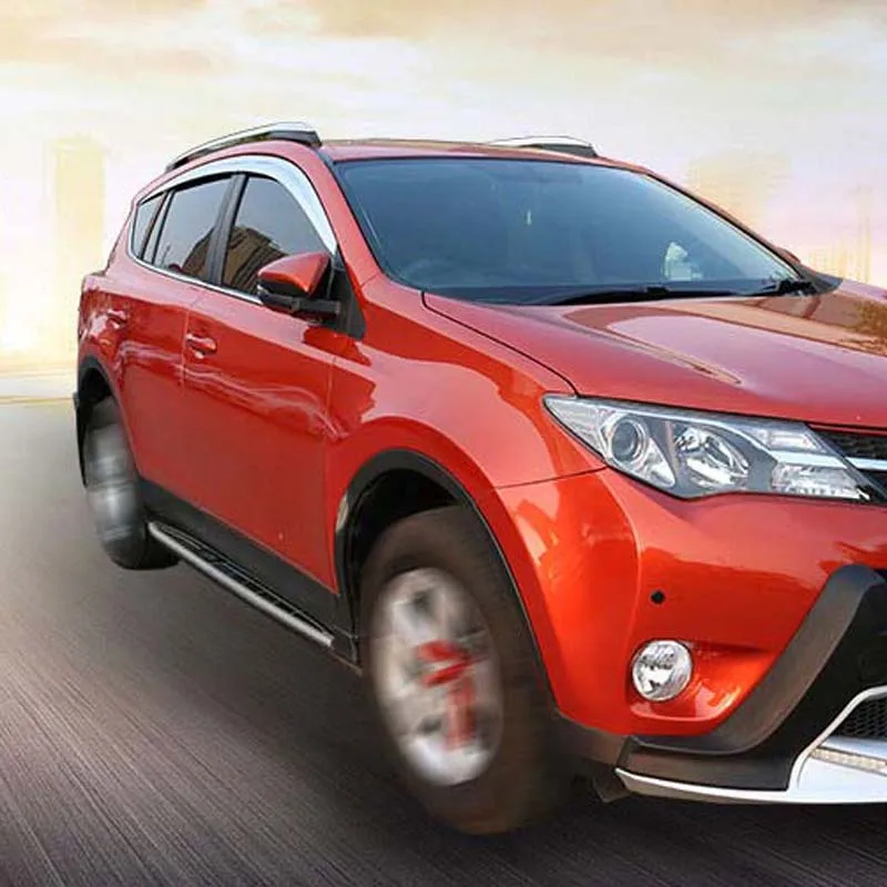 1 комплект хромированных боковых козырьков от дождя для Toyota RAV4 2013 2018|Навесы и