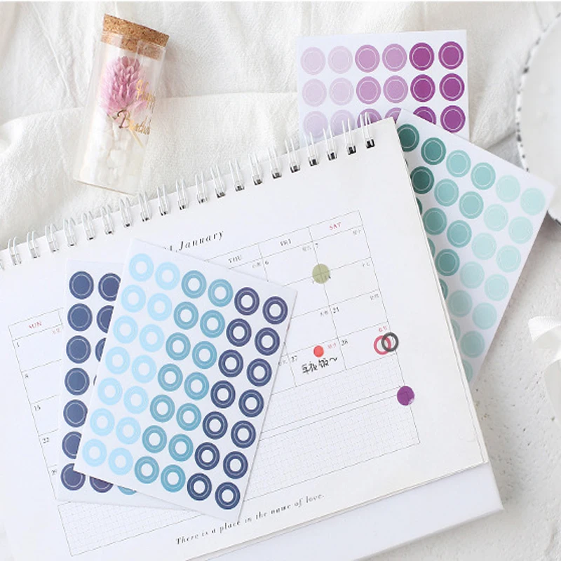 4 листа/набор канцелярских принадлежностей круглая серия брошюр украшения