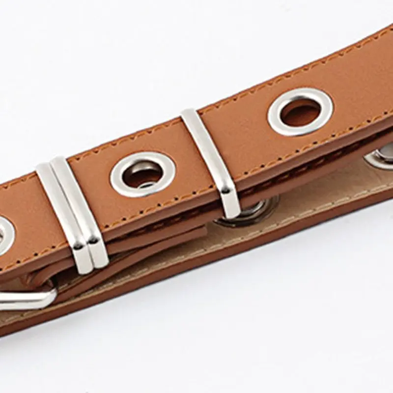 PU Leather Belt Women Harajuku Fashion Hot Punk Holes Designer 2019 Trendy Casual Off White Belts Girl Gothic Black Waist | Аксессуары