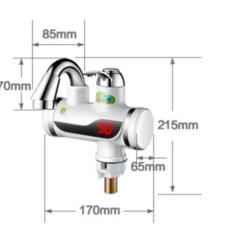 

Warmtoo 220V AU Plug Tankless LED Digital Electric Kitchen Heater Faucet ABS Plastics Deck Mounted WhiteInstant Hot Water Tap