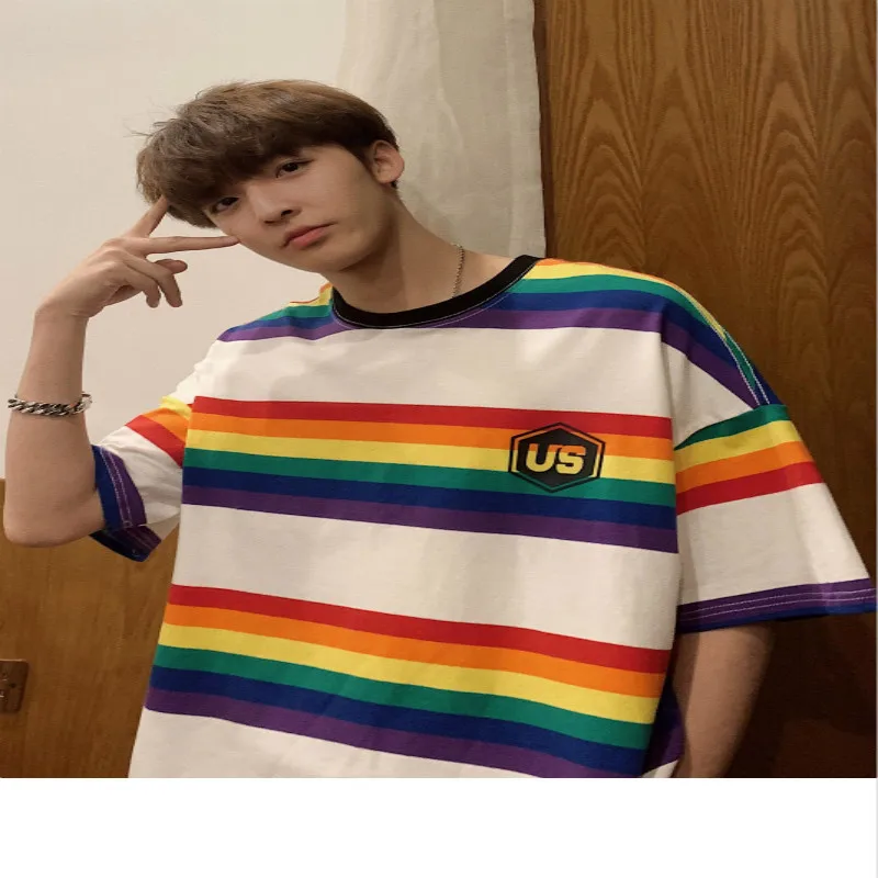 New Male t-shirt summer Fashion streetwear Stripe Short Sleeve T Pity 5 Fivepence tops hip hop Free shipping Black Thin | Мужская одежда
