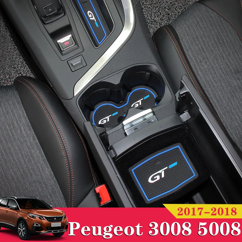 13 шт. Нескользящие Коврики для внутренних дверей автомобиля Peugeot 3008 5008 GT 2017 2018 |