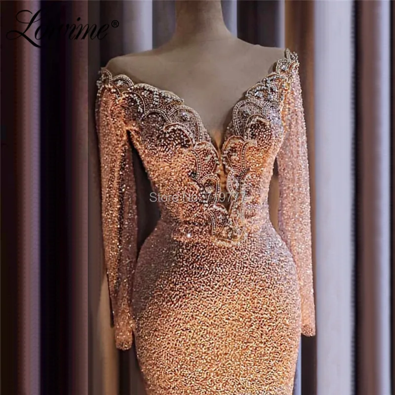 

Muslim Evening Dress Beaded Crystals Islamic Dubai Saudi Arabic Long Elegant Evening Party Gowns Long Prom Dresses 2021 Couture