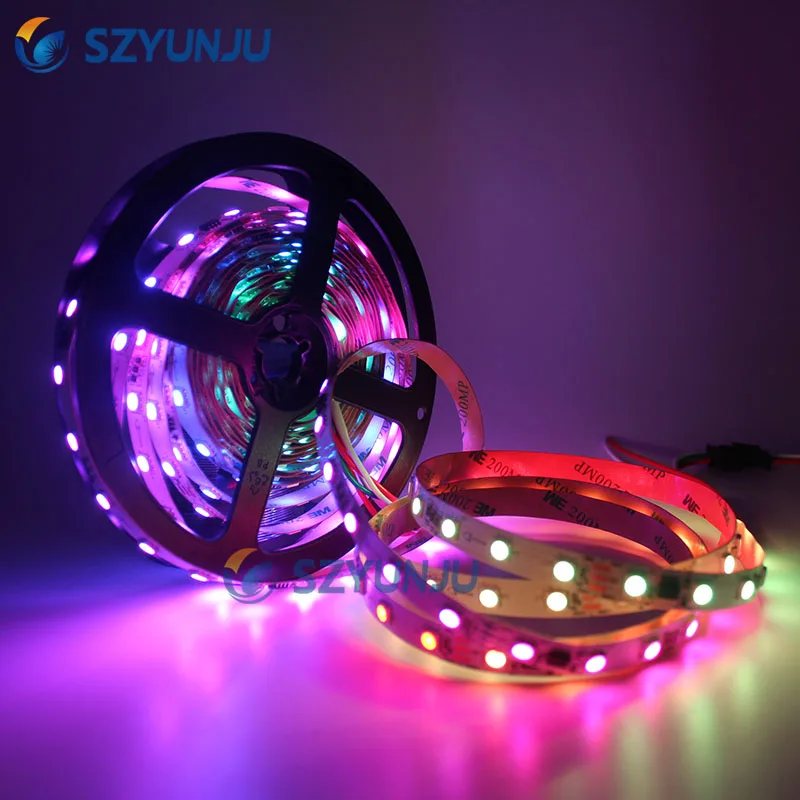 WS2818 IC DC12V 5050 RGB полноцветный светодиодный ленточный светильник непрерывная 30 60leds/M