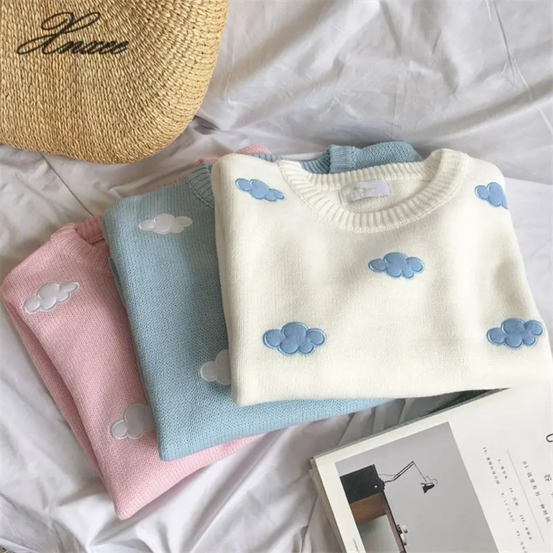 2020 Women Sweaters And Pullovers Long sleeve Knitted Women's Sweater Female Winter V Neck Jumpere | Женская одежда
