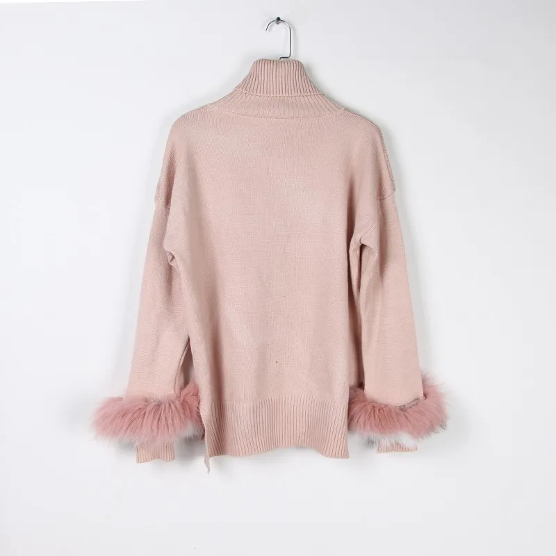 TWOTWINSTYLE Knitted Sweater Women Long Sleeve Turtleneck Asymmetrical Pullover Tops Female Oversized Autumn Casual Fashion 2020 | Женская