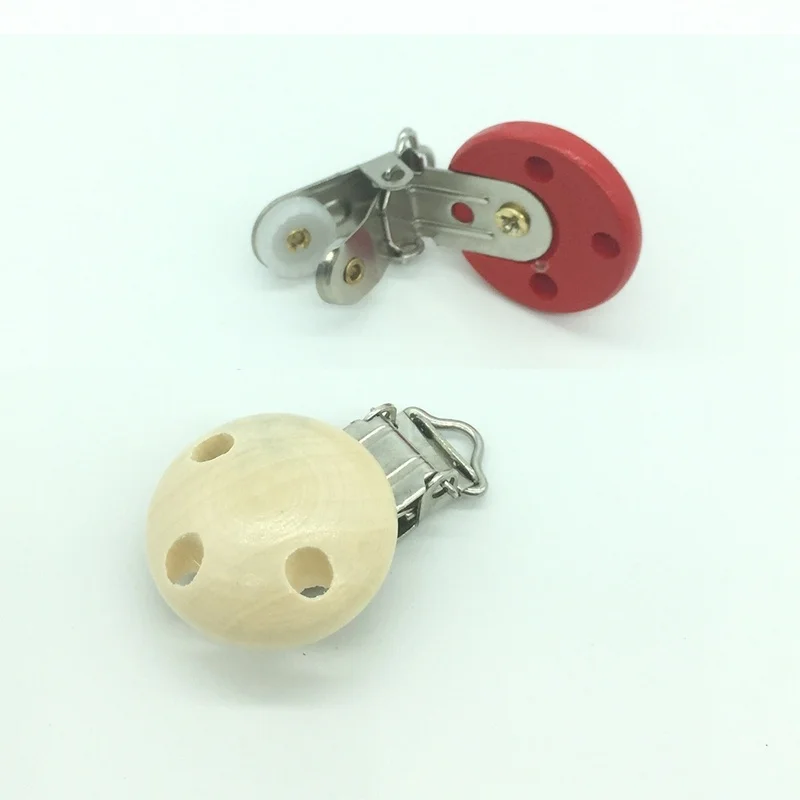 2 Pcs Metal Wooden Baby Pacifier Clip Holders Cute Infant Soother Clasps Accessories DIY Tool | Мать и ребенок