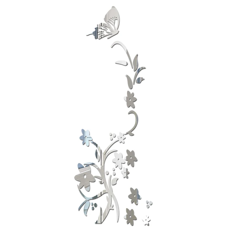 Цветок бабочка искусство зеркало наклейка на стену акриловая Muralfor детская