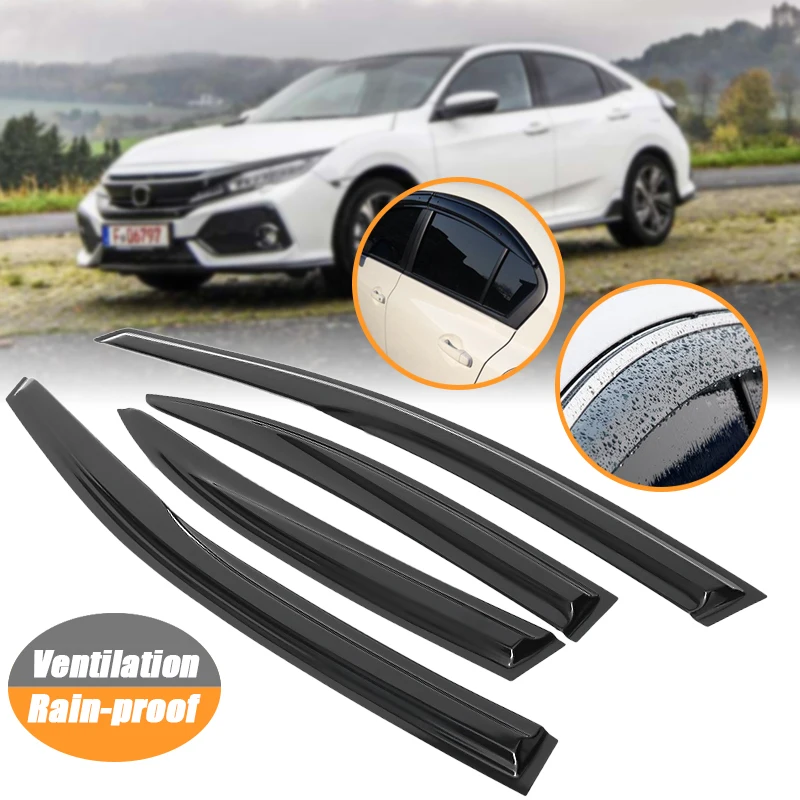 

4x Car Auto Smoke Tinted Side Rain Guard Sun Shade Window Visors For Honda For Civic 2006-2011 Auto Rain Shade Shelter