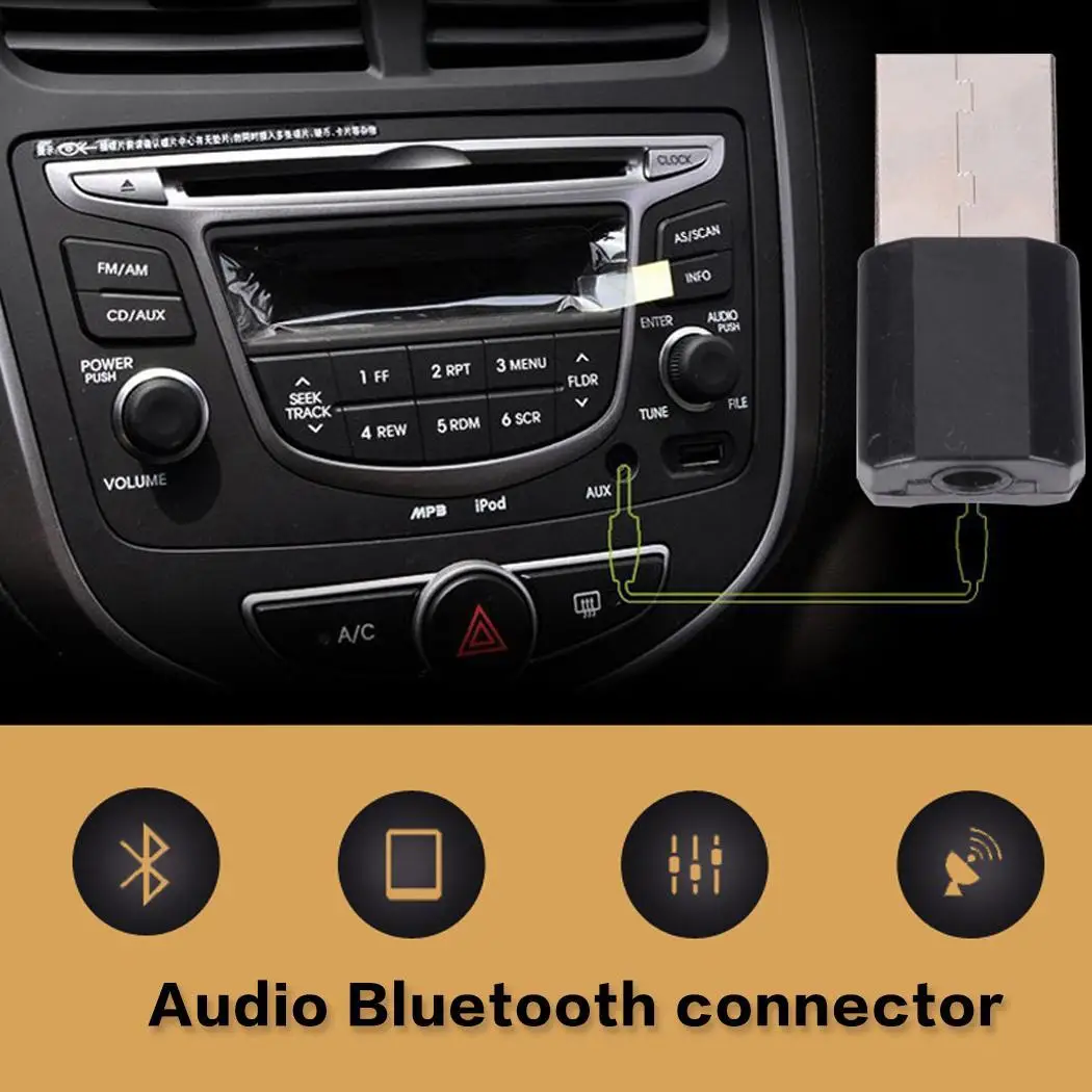 Общие беспроводной USB Bluetooth музыка стерео аудиоприемник адаптер низкой энергии