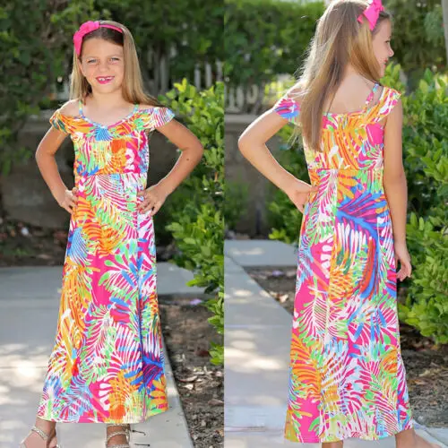 2019 модные одинаковые комплекты для семьи мамы и дочки Платья с цветочным принтом