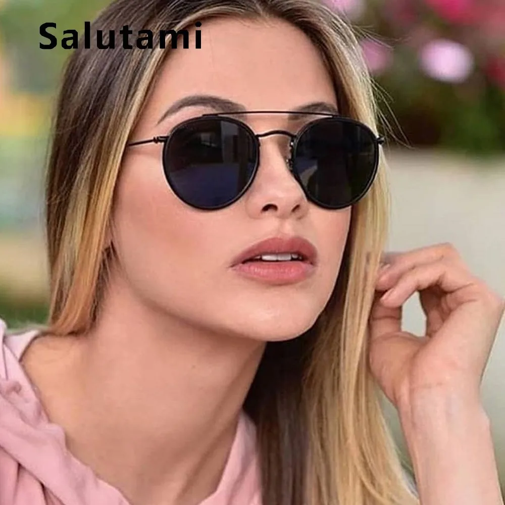 Винтажные круглые мужские солнцезащитные очки 2019 новые модные черные из сплава