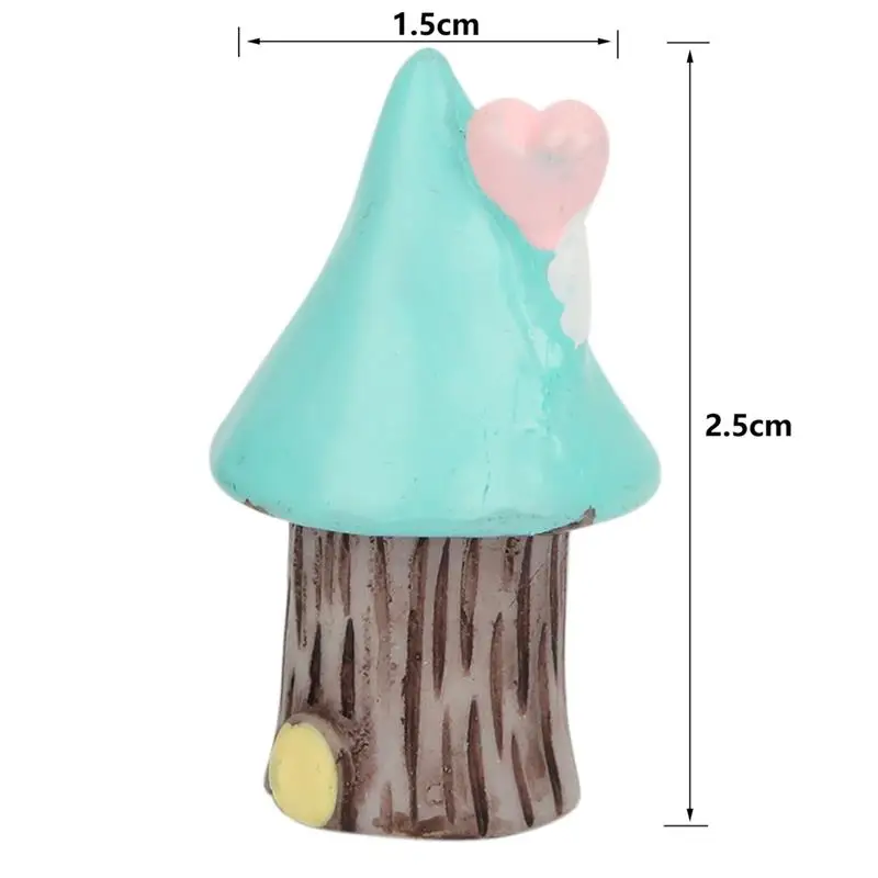 3 шт./компл. Каваи Синий микро дом Смола миниатюрная Статуэтка пейзаж дерево